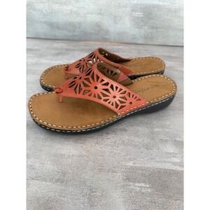 Natural Soul Women's Sandals Thong Coral Leather Cutout Comfort‎ Casual Shoes